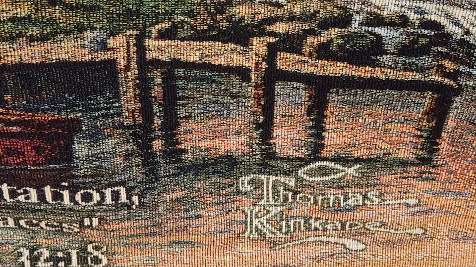 Thomas Kinkade "Un retiro pacífico" 36"X 26" colgante de pared, tapiz  Foto 4 de 4