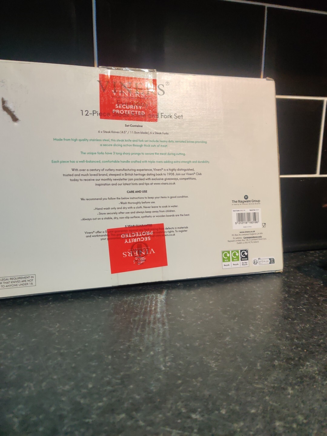 Viners Everyday 12 Piece Silver Stainless Steel Steak Knife and Fork