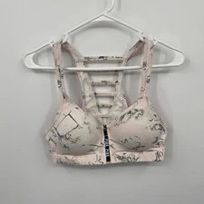 Victoria's Secret Pink Front Zip Bra Lightweight Pink Camouflage Size L Womens
