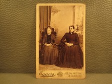 Victorian Antique Cabinet Card Photo of Family Mother and Daughter
