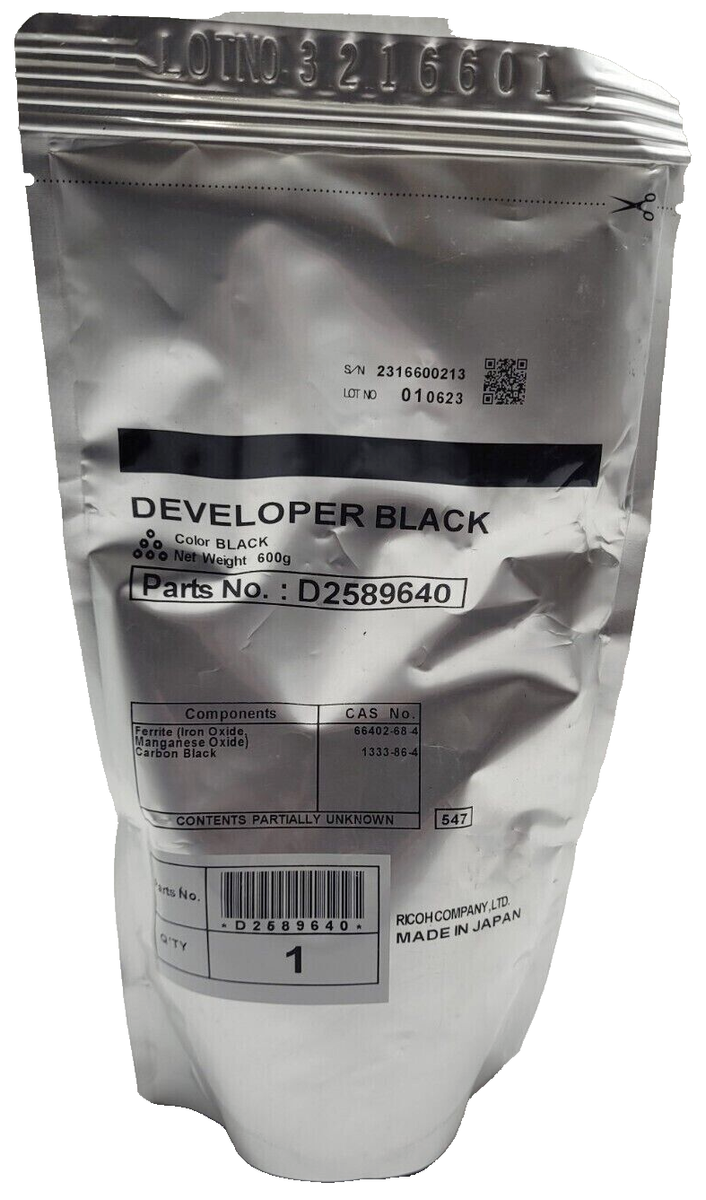 Genuine Ricoh D2589640 D258-9640 BLACK DEVELOPER Pro C5200s C5210s