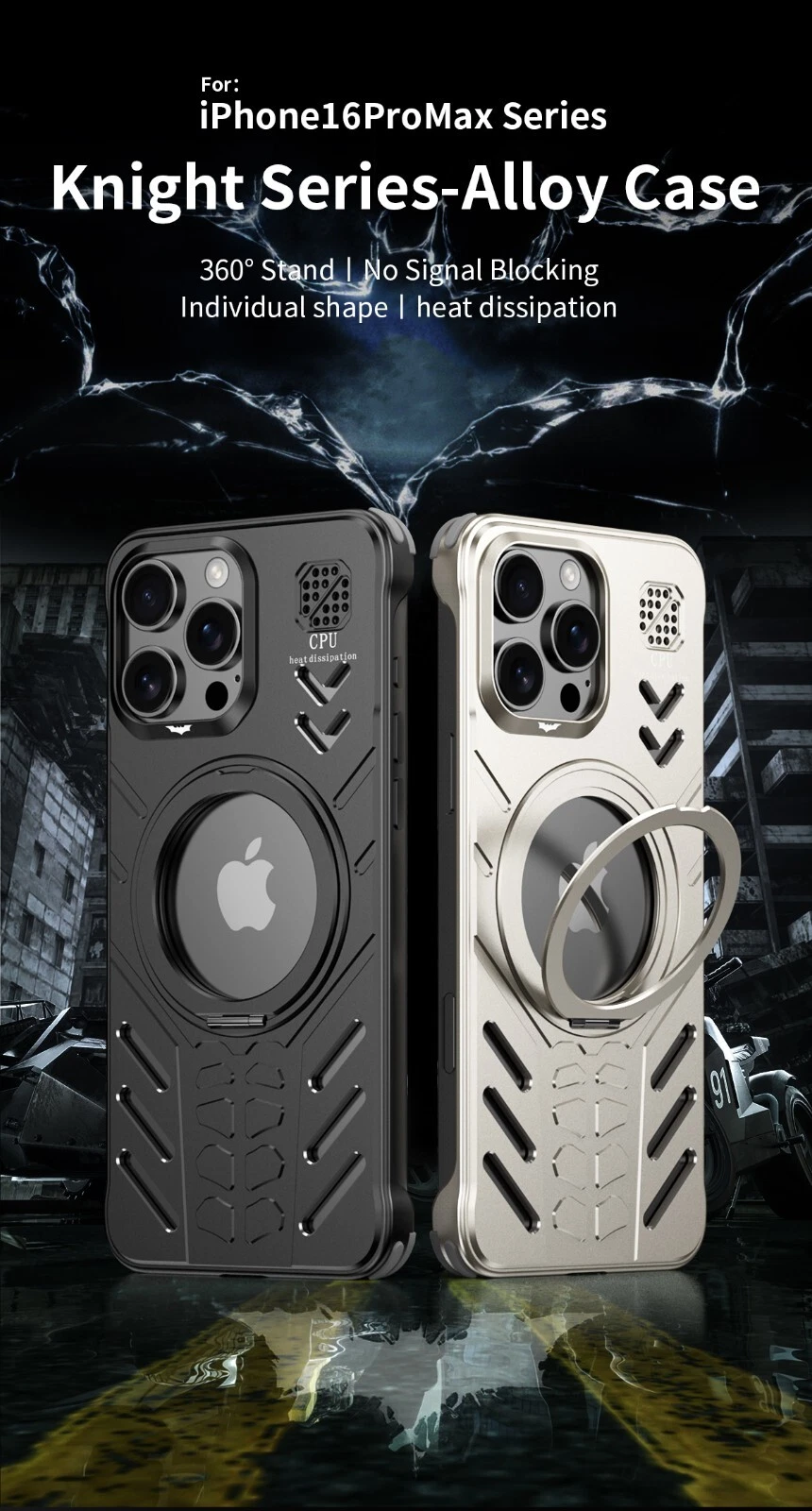 Magnetic Metal Armor Frameless 360 Stand Back Case For iPhone 16 15 Pro Max - Picture 7 of 27