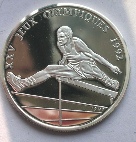 Kongo 1992 Olympische Spiele 500 Franken Silbermünze, Nachweis - Bild 1 von 2