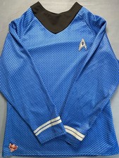 Star Trek Science Officer Blue Uniform Shirt XL Spock Cosplay Top