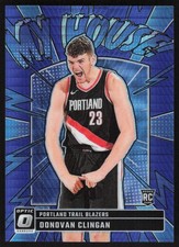 2024-25 PANINI OPTIC MY HOUSE BLUE HYPER DONOVAN CLINGAN RC 127/175 PORTLAND
