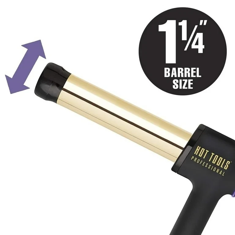 Hot Tools Professional Curl Bar 1.25" Curling Iron, 24k Gold, Innovative Design - Image 2 of 2