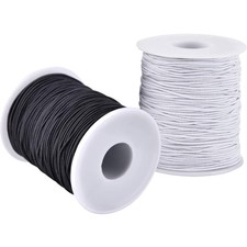 Elastic Cord 1 mm for Jewelry Making, 2 Rolls Stretchy Beading String