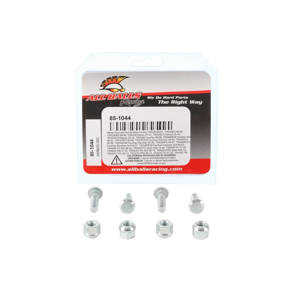 New All Balls Wheel Stud and Nut Kit 85-1044 for Honda TRX 400 FGA 04 05 06 07 - Image 3 of 4