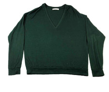 Wilfred Free Aritzia Sweater V-Neck Womans Size Medium Dark Green Lightweight