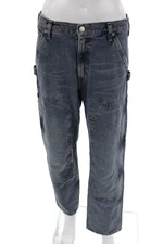 Agolde Womens High Rise Cargo Straight Leg Rami Jeans Blue Cotton Size 27