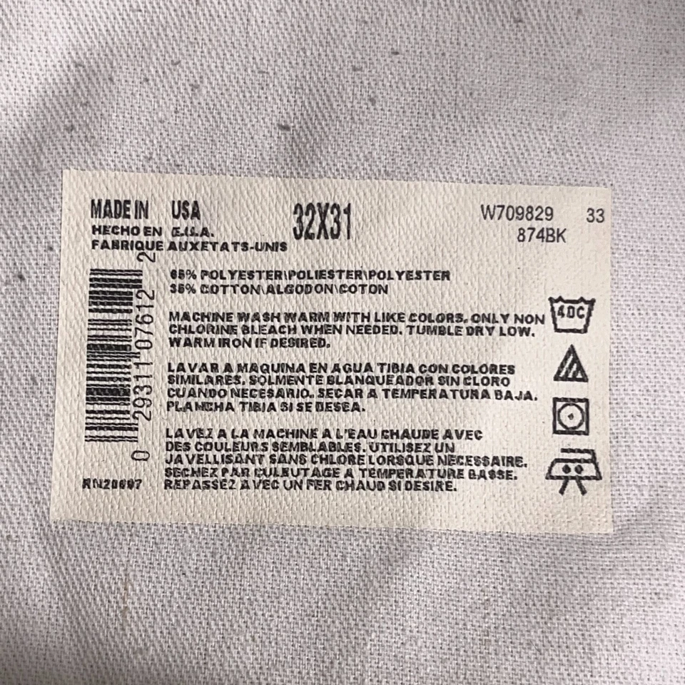 VTG Dickies Pants Mens 32x31 (Fit 31x27) Black Original 874 Straight Leg USA - Image 2 of 4