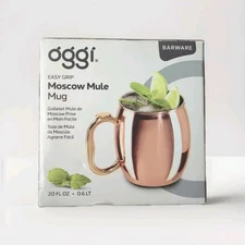 Oggi Moscow Mule Copper Plated Mug with EZ-Grip Handle, 20-Ounce