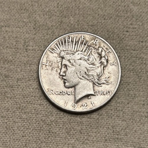 1921 US Peace Silver Dollar $1 High Relief VF