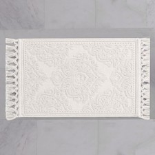 Jean Pierre Ricardo Bath Mat Woven Fringe Bathroom Rugs 100 Cotton Premium