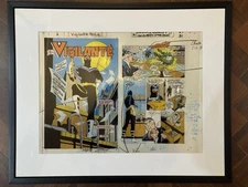 Vigilante #1 Splash Page 1983 Comic Production Cel Art 1/1