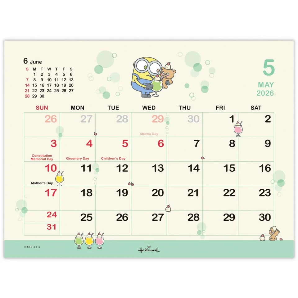 Hallmark Minions 2026 Tischkalender Bob & Tim Japan - Bild 3 von 4
