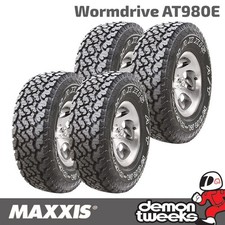 4 x Maxxis Wormdrive AT-980E A/T All-Terrain Tyres 205 80 R16 110Q (OWL)