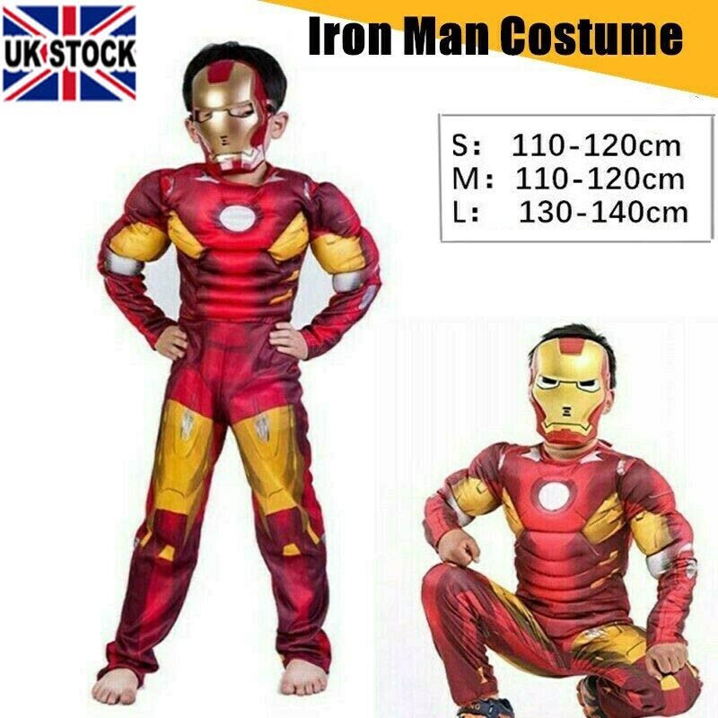 Niños y Niños De Lujo Iron Man Disfraz de Juegos con disfraces Vengadores Superhéroe Trajes de fantasía Reino Unido