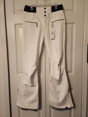 Roxy Rising High Women's Snow Pants XL White Waterproof High-Rise Ski Snowboard