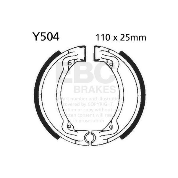 EBC Brake Shoe Set 5 Front Left for Yamaha TY 250 D 1977 - 1978