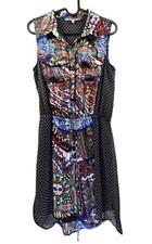 Daniel Rainn Boho Ethnic Summer Dress Pockets Sleeveless Womens Size Small