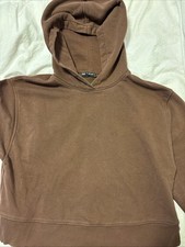 Zara Brown Hoodie Sweatshirt Pullover, Size Large