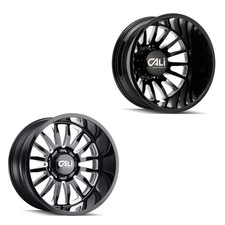 22x10 Cali 9110d Summit Blk 05-up Ford Dually Super Single Wheels 8 Lug Set Of 6