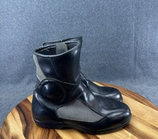 BMW Motorrad Motorcycle Boots Men's 38 EU Black Riding Shoes Leather Distressed