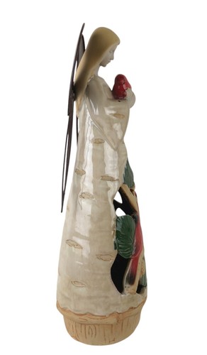 Cracker Barrel 16" Ceramic Corded Angel Light Season Peace Cardinal Metal Wings - Picture 5 of 10