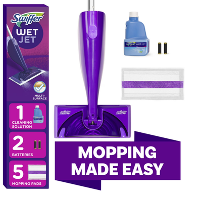 #ad Wet Jet Mop Floor Cleaner Wood Laminate Tile Easy Spray Cleaning Set Fresh Scent $30.72