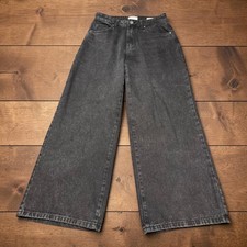 Cotton On Relaxed Wide Jeans Womens 26 Black High Waisted Wide Leg Denim Pants