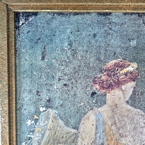 Vtg Oil Carboard Painting Lg Abstract Roman Artwork Materfamilias 40x25x2 Frame - Picture 3 of 8