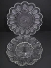 2 VTG Clear Glass Deviled Egg Plate Tray Hobnail Bubble 11.5"~Shell Wave 10"