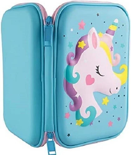 Cute Unicorn Painting Pencil Case Set For Girls Large Capacity Pencil Box  Portable Kid Pen Bag School Pouch School Supplies Gift