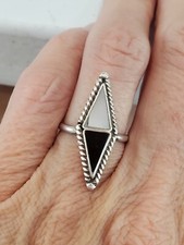 Vintage Sterling Navajo Native Stone Band Ring Size 5 Jewelry