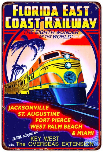FLORIDA EAST COAST RAILWAYS Vintage Look Reproduction metal sign - 第 1/2 張圖片
