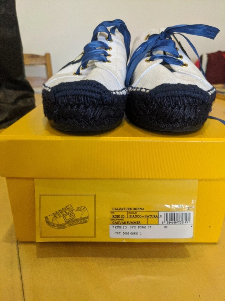 CAR SHOE Canvas Summer Bianche 37 NUOVE CON SCATOLA - Imagen 2 de 4