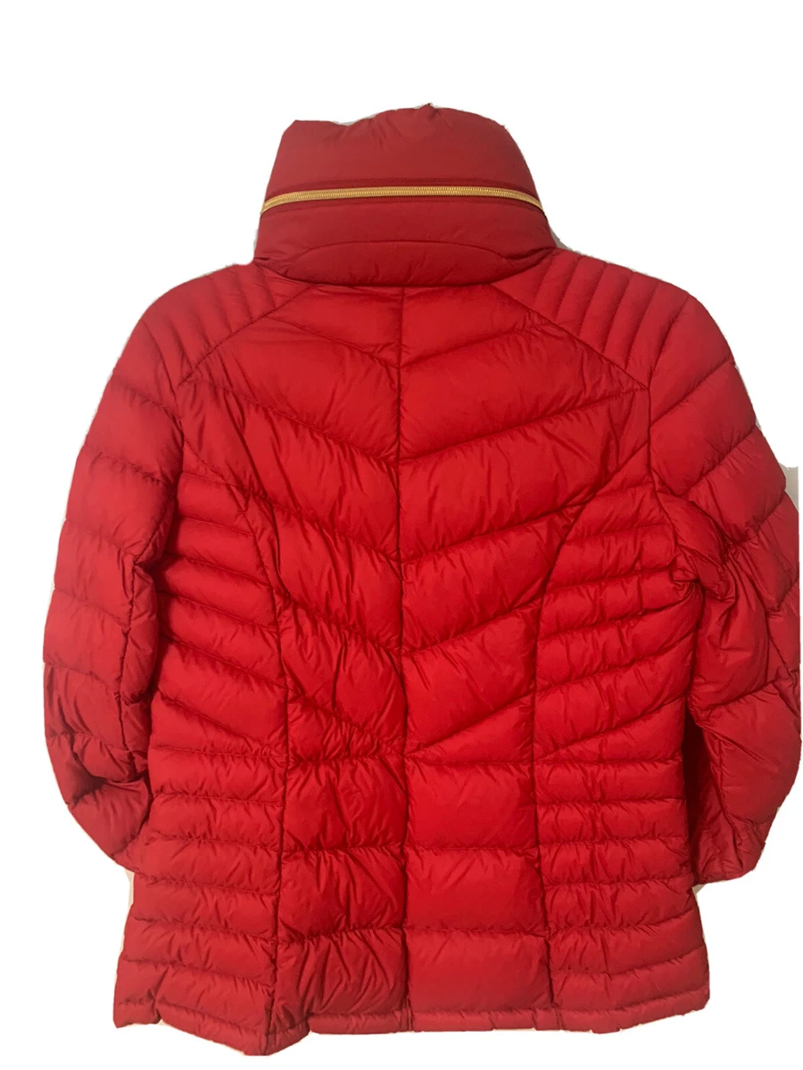 Michael Kors Small Red Jacket Puffer Down Quilted Hooded Packable Women s Coat