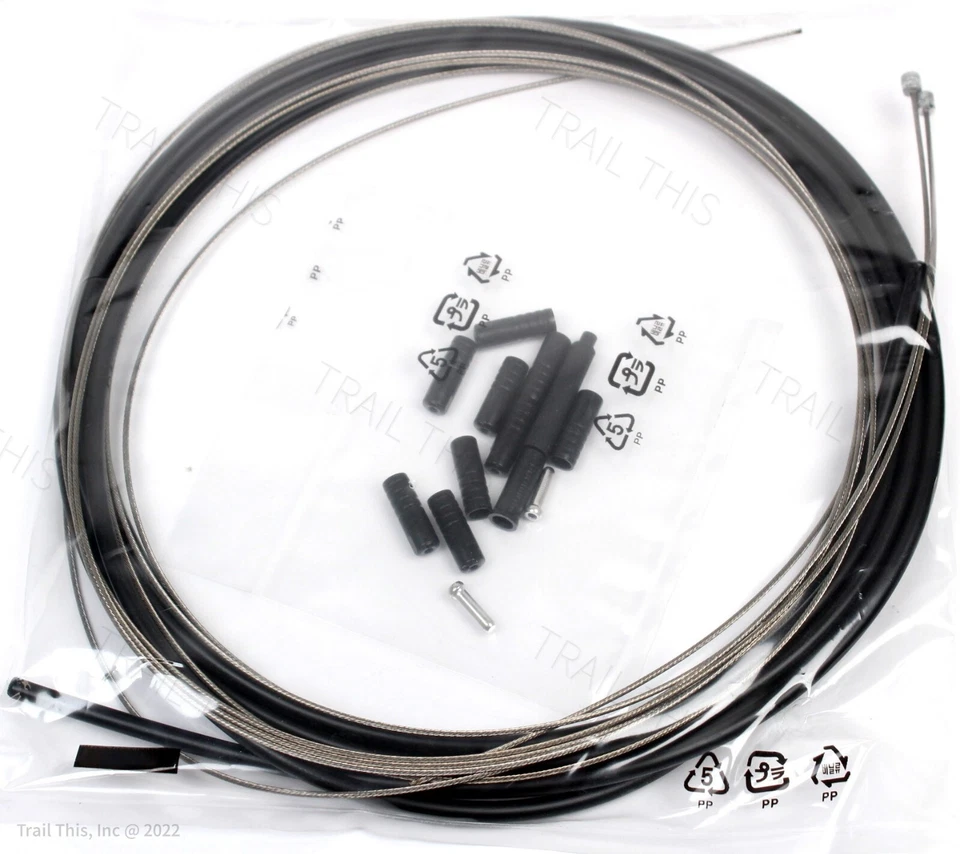 Juego de cables de cambio de bicicleta Shimano MTB carcasa negra acero inoxidable OT-SP41S para desviador Foto 2 de 3