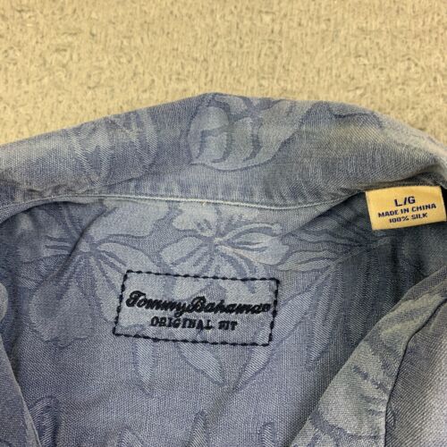 Tommy Bahama Seide Hawaiihemd Herren Large blau Blumenmuster Aloha - Bild 3 von 8