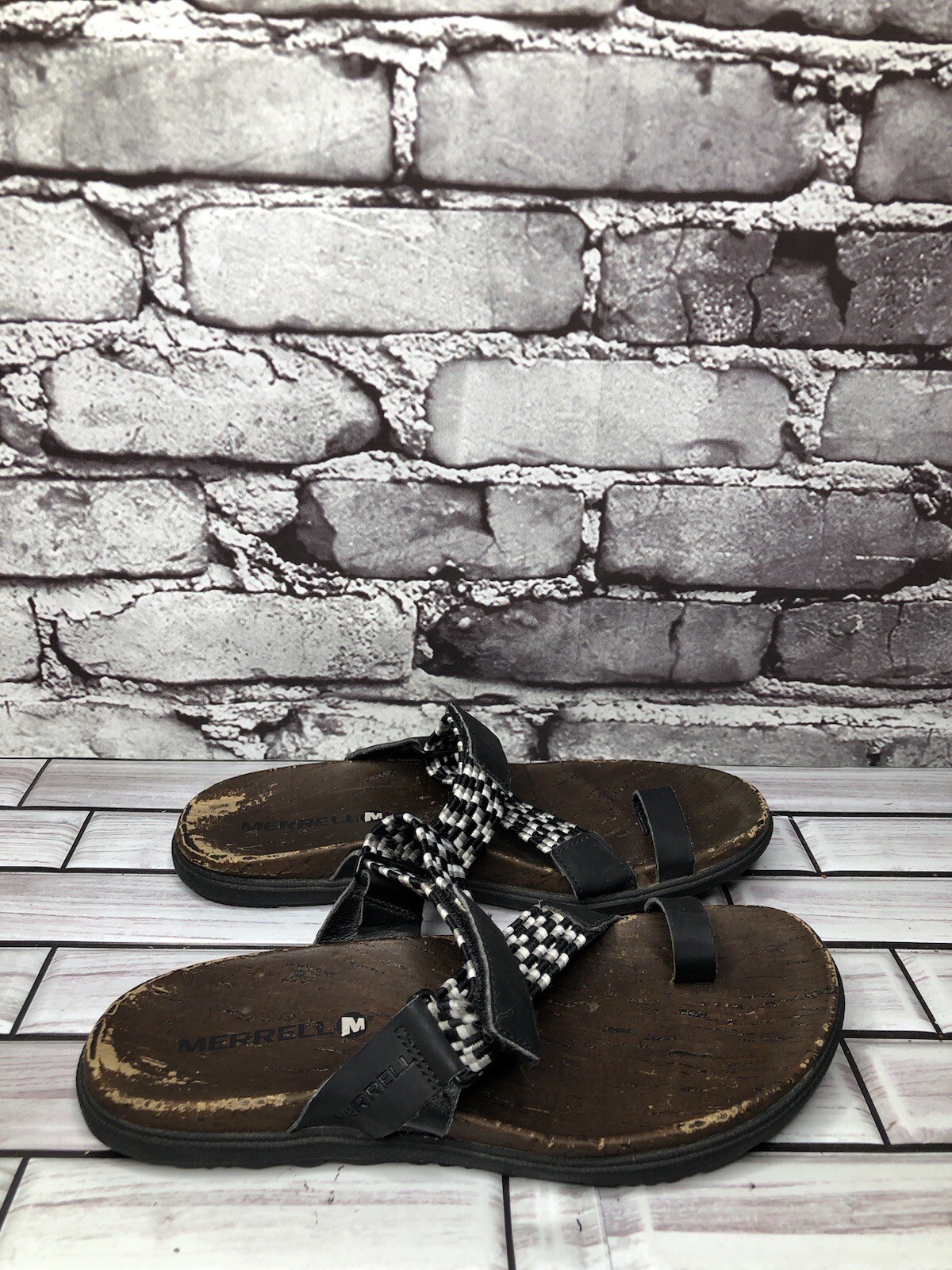 Sandali casual Merrell Around Town Sunvue in pelle nera comfort donna 5M US 36