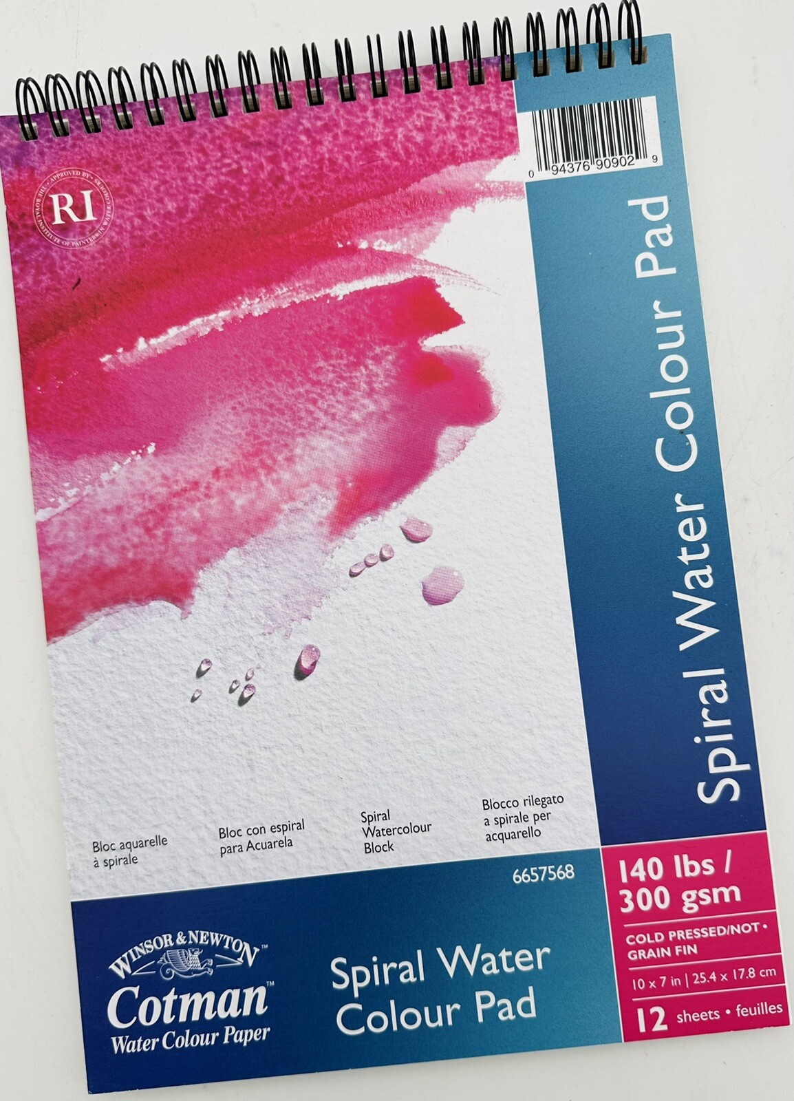 Winsor & Newton Cotman Spiral Bound  Watercolour Pad 140lb / 300gsm - 10"" x 7""