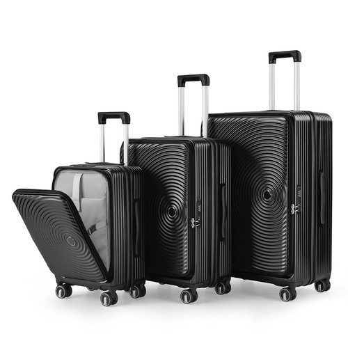 Luggage Sets 3 Piece(20/24/28), Expandable Carry On Luggage with TSA Lock ,Black