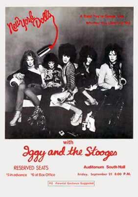 New York Dolls, Iggy and the Stooges 1973 Concert Poster