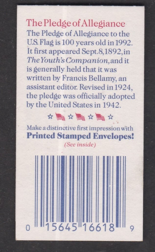 USA 1992 MNH COMPLETE BOOKLET FLAG 