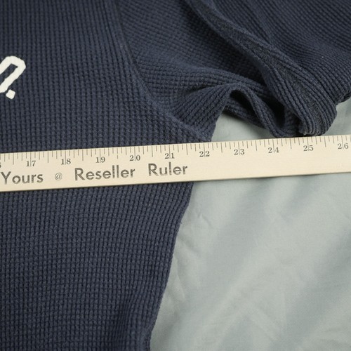 Vtg Polo Jeans Co 67 Shirt Mens L Navy Thermal Waffle Knit Y2K Ralph Lauren - Picture 7 of 10