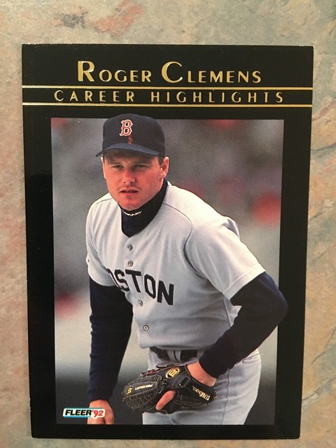 1992 Fleer Baseball Card 15 Career Highlights Roger Clemens Red Sox NM 