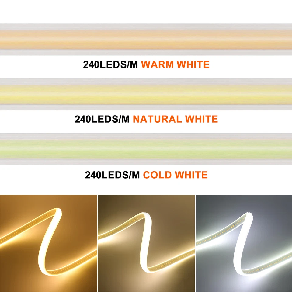 230V COB Neon LED Streifen Stripe Lichtband IP67 Außen Beleuchtung + EU Stecker - Bild 2 von 4