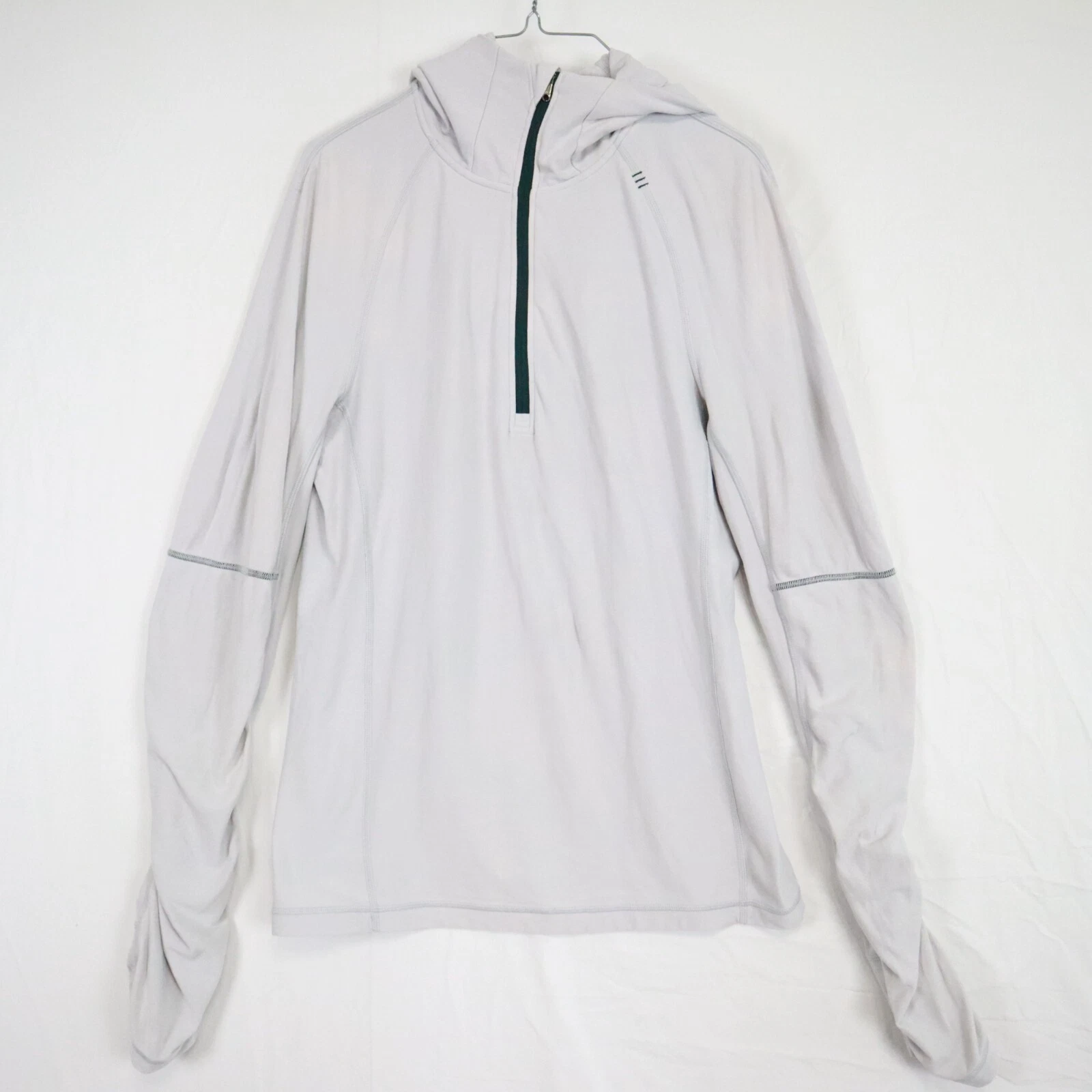 Lululemon Hoodie Womens Small Activewear 1/2 Zip Pullover Light Gray Long Sleeve