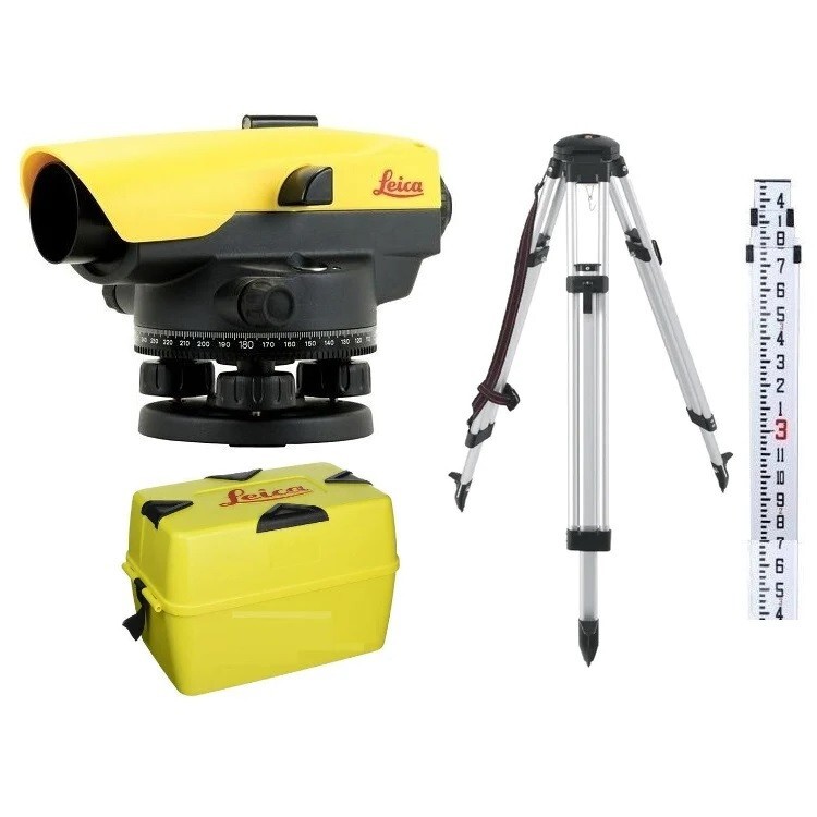 Leica Auto Level NA332 with Tripod 16ft Rod Package by